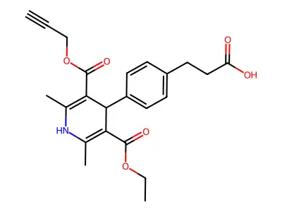 3,5-Pyridinedicarboxylic acid, 1,4-dihydro-4-(4-(2-carboxyethyl)phenyl)-2,6-dimethyl-, 3-ethyl 5-(2-propynyl) ester structure