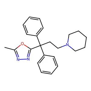 1-[3-(5-Methyl-1,3,4-oxadiazol-2-yl)-3,3-diphenylpropyl]piperidine structure