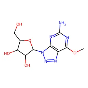 2-(5-amino-7-methoxytriazolo[4,5-d]pyrimidin-3-yl)-5-(hydroxymethyl)oxolane-3,4-diol structure