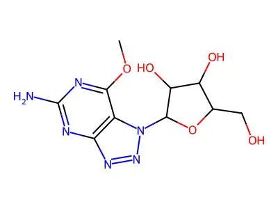 2-(5-amino-7-methoxytriazolo[4,5-d]pyrimidin-1-yl)-5-(hydroxymethyl)oxolane-3,4-diol structure