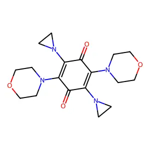 2,5-Bis(aziridin-1-yl)-3,6-dimorpholin-4-ylcyclohexa-2,5-diene-1,4-dione structure