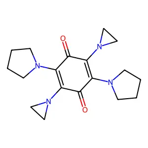 2,5-Bis(aziridin-1-yl)-3,6-dipyrrolidin-1-ylcyclohexa-2,5-diene-1,4-dione structure