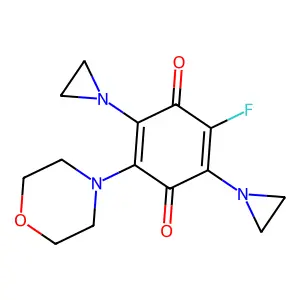 2,5-Bis(aziridin-1-yl)-3-fluoro-6-morpholin-4-ylcyclohexa-2,5-diene-1,4-dione structure