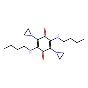 2,5-Bis(aziridin-1-yl)-3,6-bis(butylamino)cyclohexa-2,5-diene-1,4-dione structure