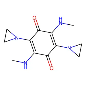 2,5-Bis(aziridin-1-yl)-3,6-bis(methylamino)cyclohexa-2,5-diene-1,4-dione structure