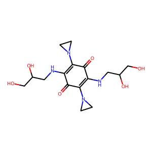 2,5-bis(aziridin-1-yl)-3,6-bis(2,3-dihydroxypropylamino)cyclohexa-2,5-diene-1,4-dione structure