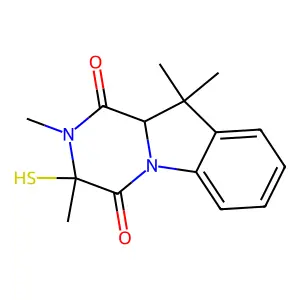 2,3,10,10-tetramethyl-3-sulfanyl-10aH-pyrazino[1,2-a]indole-1,4-dione structure
