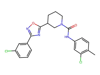 N-(3-chloro-4-methylphenyl)-3-[3-(3-chlorophenyl)-1,2,4-oxadiazol-5-yl]piperidine-1-carboxamide structure