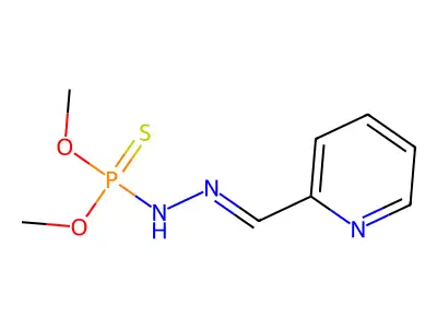 2-[(Dimethoxyphosphinothioylhydrazinylidene)methyl]pyridine structure