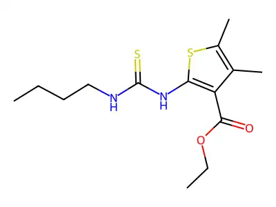 Ethyl 2-(butylcarbamothioylamino)-4,5-dimethylthiophene-3-carboxylate structure