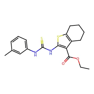 ethyl 2-[(3-methylphenyl)carbamothioylamino]-4,5,6,7-tetrahydro-1-benzothiophene-3-carboxylate structure