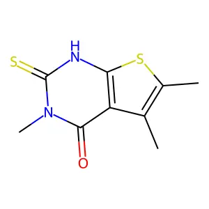 2-mercapto-3,5,6-trimethylthieno[2,3-d]pyrimidin-4(3H)-one structure