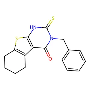 3-Benzyl-2-mercapto-5,6,7,8-tetrahydro-3H-benzo[4,5]thieno[2,3-d]pyrimidin-4-one structure