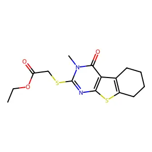 ethyl 2-[(3-methyl-4-oxo-5,6,7,8-tetrahydro-[1]benzothiolo[2,3-d]pyrimidin-2-yl)sulfanyl]acetate structure