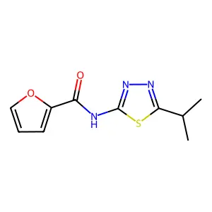 N-(5-propan-2-yl-1,3,4-thiadiazol-2-yl)furan-2-carboxamide structure