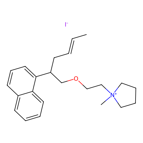 Pyrrolidinium, 1-methyl-1-(2-(2-(1-naphthyl)-4-hexenyloxy)ethyl)-, iodide structure