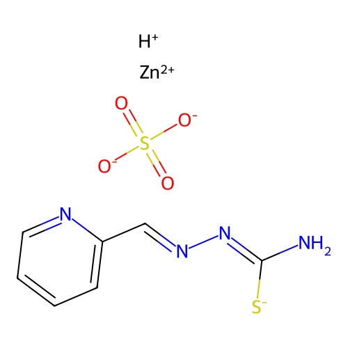 2-Formylpyridine thiosemicarbazone zinc sulfate structure