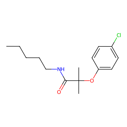 2-(4-chlorophenoxy)-2-methyl-N-pentylpropanamide structure