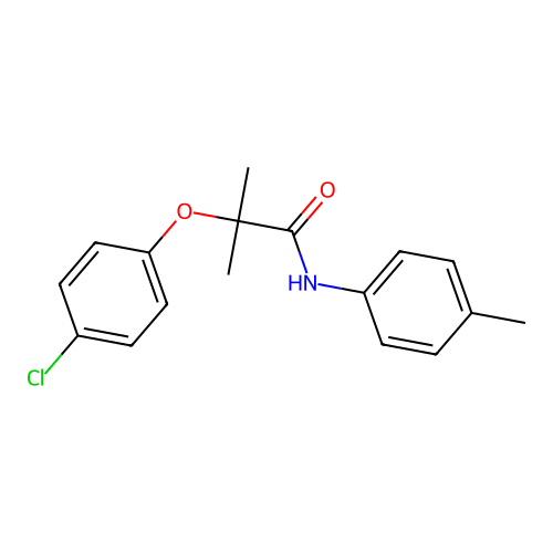 2-(4-chlorophenoxy)-2-methyl-N-(4-methylphenyl)propanamide structure