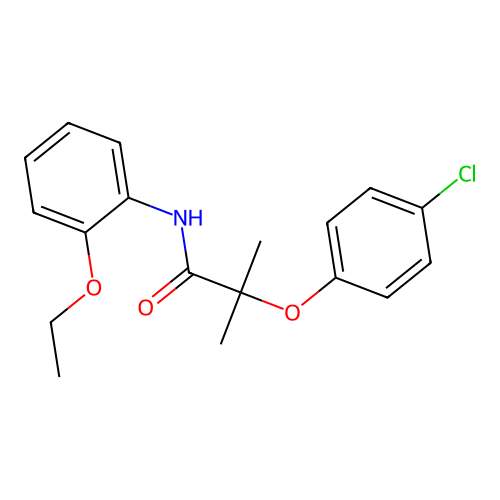 2-(4-chlorophenoxy)-N-(2-ethoxyphenyl)-2-methylpropanamide structure