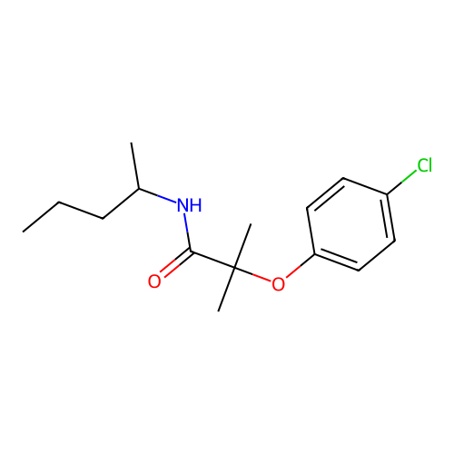 2-(4-chlorophenoxy)-2-methyl-N-(pentan-2-yl)propanamide structure