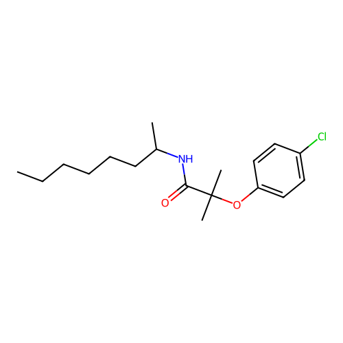 2-(4-chlorophenoxy)-2-methyl-N-(1-methylheptyl)propanamide structure