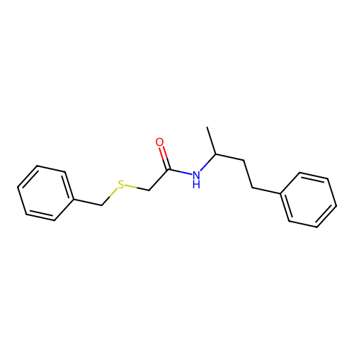 2-(benzylsulfanyl)-N-(4-phenylbutan-2-yl)acetamide structure