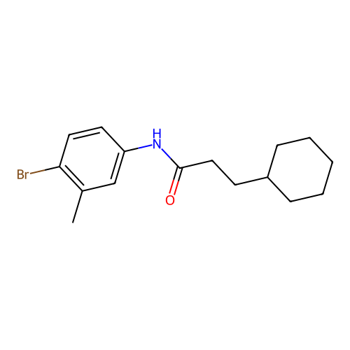N-(4-bromo-3-methylphenyl)-3-cyclohexylpropanamide structure