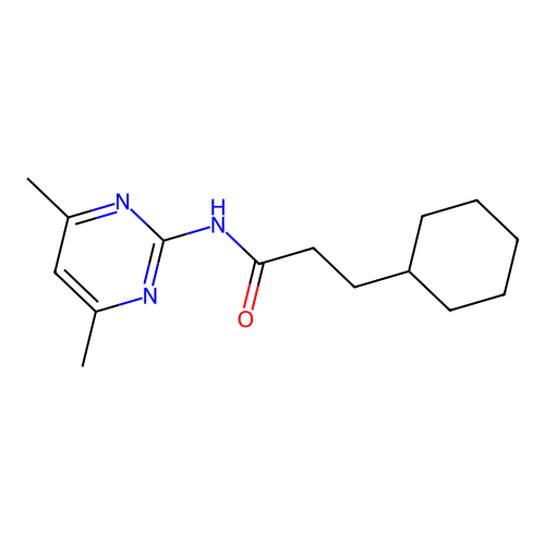 3-cyclohexyl-N-(4,6-dimethylpyrimidin-2-yl)propanamide structure