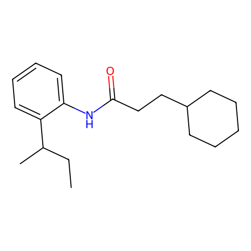 N-(2-sec-butylphenyl)-3-cyclohexylpropanamide structure