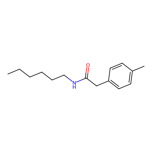 N-hexyl-2-(4-methylphenyl)acetamide structure
