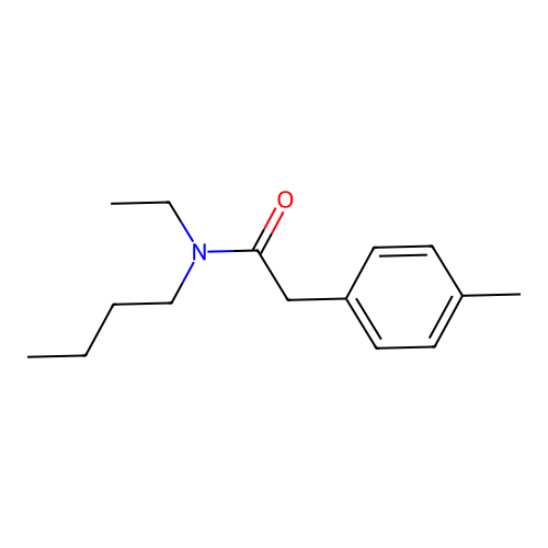 N-butyl-N-ethyl-2-(4-methylphenyl)acetamide structure