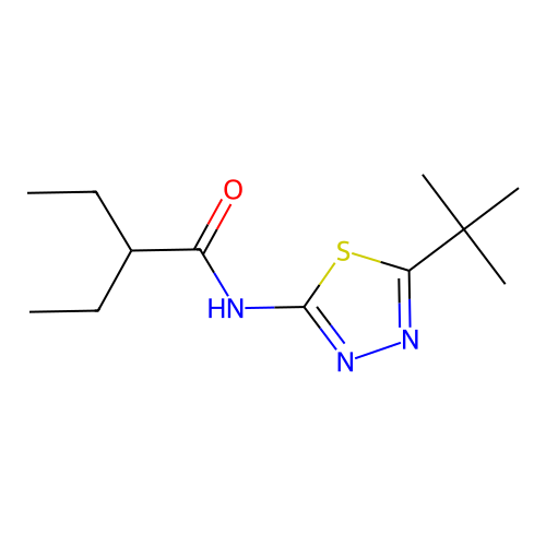 N-(5-tert-butyl-1,3,4-thiadiazol-2-yl)-2-ethylbutanamide structure