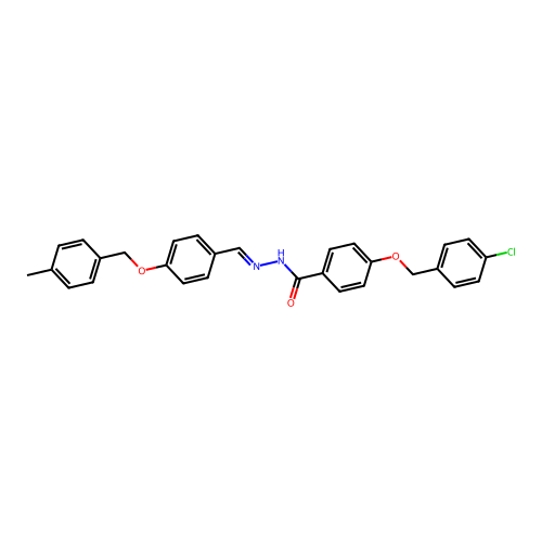 4-((4-Chlorobenzyl)oxy)-N'-(4-((4-methylbenzyl)oxy)benzylidene)benzohydrazide structure
