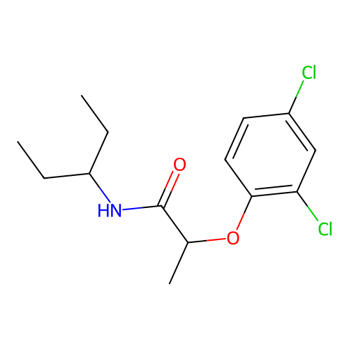 2-(2,4-dichlorophenoxy)-N-(pentan-3-yl)propanamide structure