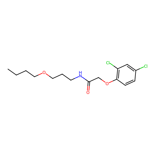 N-(3-butoxypropyl)-2-(2,4-dichlorophenoxy)acetamide structure