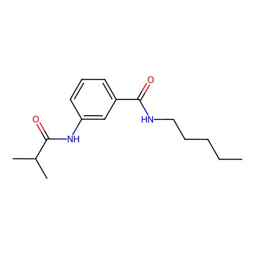 3-[(2-methylpropanoyl)amino]-N-pentylbenzamide structure