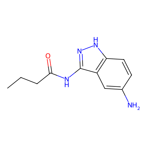 N-(5-amino-1H-indazol-3-yl)butanamide structure