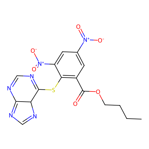 butyl 3,5-dinitro-2-(5H-purin-6-ylsulfanyl)benzoate structure