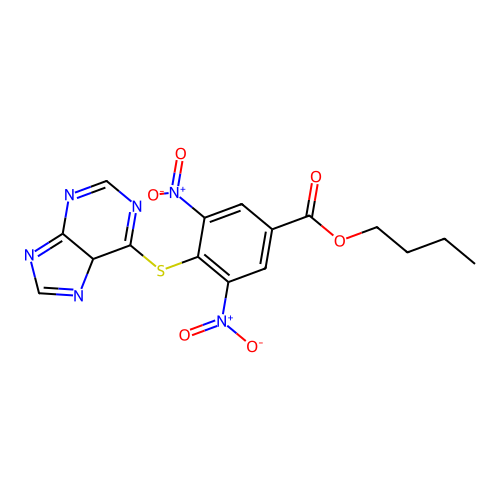 butyl 3,5-dinitro-4-(5H-purin-6-ylsulfanyl)benzoate structure