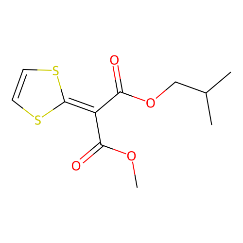Propanedioic acid, 1,3-dithiol-2-ylidene-, methyl 2-methylpropyl ester structure