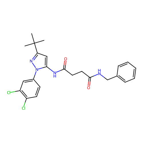 N'-Benzyl-N-[3-tert-butyl-1-(3,4-dichlorophenyl)-1H-pyrazol-5-YL]butanediamide structure