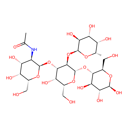 alpha-D-GalpNAc-(1->3)-(alpha-L-Fucp-(1->2))-beta-D-Galp-(1->4)-beta-D-Glcp structure