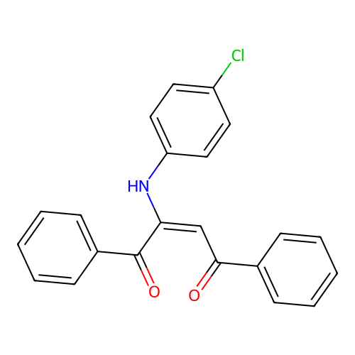 (2E,3Z)-2-[(4-chlorophenyl)imino]-4-hydroxy-1,4-diphenylbut-3-en-1-one structure