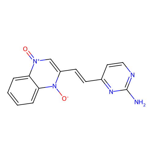 4-[2-(1-Oxido-4-oxoquinoxalin-4-ium-2-yl)ethenyl]pyrimidin-2-amine structure