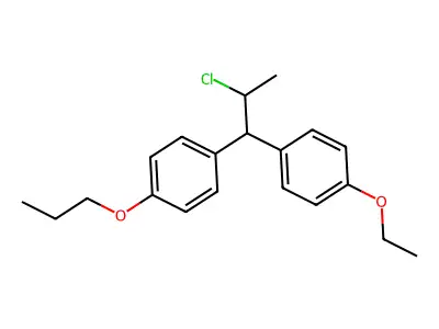 Benzene, 1-(2-chloro-1-(4-ethoxyphenyl)propyl)-4-propoxy- structure