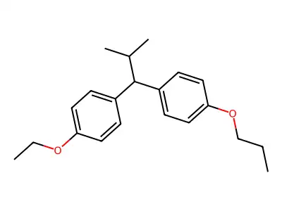 Benzene, 1-ethoxy-4-(2-methyl-2-(4-propoxyphenyl)propyl)- structure