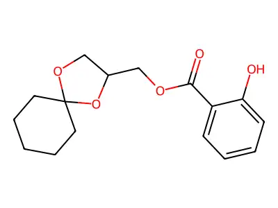 Benzoic acid, 2-hydroxy-, 1,4-dioxaspiro(4.5)dec-2-ylmethyl ester structure