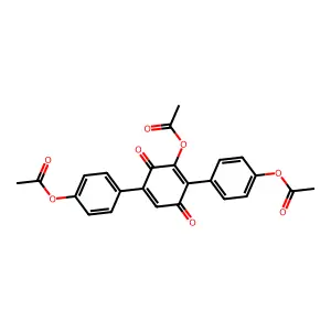 2,5-Cyclohexadiene-1,4-dione, 3-(acetyloxy)-2,5-bis(4-(acetyloxy)phenyl)- structure