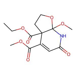 3a-O-ethyl 4-O-methyl 7a-methoxy-6-oxo-3,7-dihydro-2H-furo[2,3-b]pyridine-3a,4-dicarboxylate structure